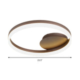 Sleek Acrylic Led Semi Flush Light: Circle Design For Coffee Ceiling Warm/White/Natural Light