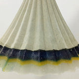 Vintage-Style 1-Light Cement Scalloped Hanging Light For Dining Room Ceiling In Grey