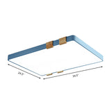 Modern Nordic Acrylic Flush Mount Ceiling Light Fixture - 1-Light Rectangular Lamp In