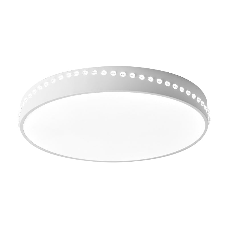 Modern Acrylic Flush Mount Drum Ceiling Light Fixture Led Black/White/Grey Warm/White 14/18/21.5 Dia
