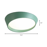 Nordic Led Round Ceiling Light Fixture - Acrylic Flush Mount Lamp For Bedroom In White/Grey/Green