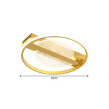 Contemporary Gold Led Flush Mount Lamp - 16.5/20.5 Wide Warm/White Light