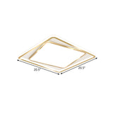 Minimalistic Metal Gold Flush Mount Lamp - 16.5/20.5 Wide Led Ceiling Lighting (Customizable 7-Day