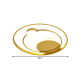 Gold Dual Ring Led Metallic Flush Mount Lighting 16.5/20.5 Wide - Simple & Elegant Ceiling Fixture