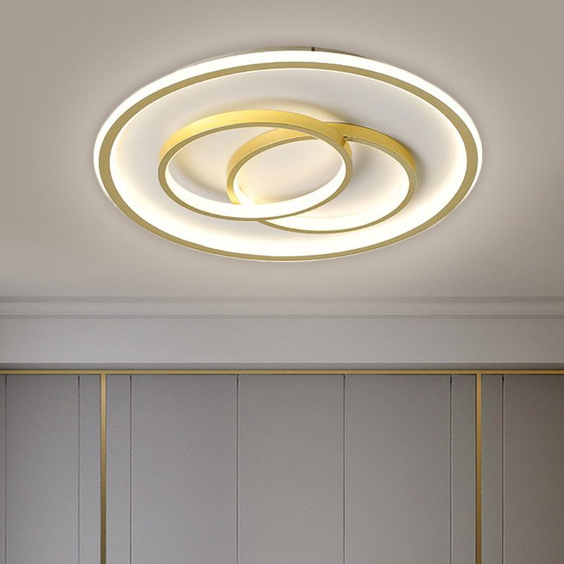 Black/Gold Metallic Crossed Ring Led Ceiling Light - Warm/White 16.5/20.5 W