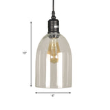 Industrial Black Clear Glass Pendant Ceiling Light - Sleek Jug Style Fixture With One Bulb