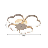 Simplicity Led Flower Ceiling Light In White/Brown - 19.5/23.5 Wide Warm/White/Natural Acrylic Flush