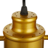 Vintage Style Bronze/Gold Finish Semi Flush Mount Ceiling Light With Cylindrical Shade Ideal For