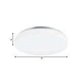 Modern Round Led Ceiling Light With Acrylic Shade - Metal White 7.5/9/12 Dia Flush Mount Fixture For