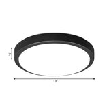 Contemporary Led Flush Mount Ceiling Light In Black With Acrylic Shade Warm/White 10.5-16 Diameter