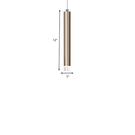 Lyla - Modern 12/19.5/23.5 H Slim Hanging Pendant Light Metal Black/Gold Led In Warm/White