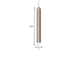 Lyla - Modern 12/19.5/23.5 H Slim Hanging Pendant Light Metal Black/Gold Led In Warm/White