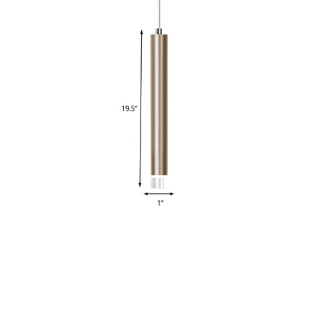 Lyla - Modern 12/19.5/23.5 H Slim Hanging Pendant Light Metal Black/Gold Led In Warm/White