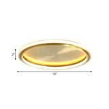 Modern Led Circle Flush Mount Ceiling Light In Gold - 16’/19.5’ Wide For Bedroom