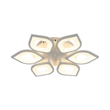 Led Flush Mount Ceiling Light With Leaf Acrylic Shade - White/Warm/Natural Lighting Fixture For