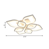 Led Flush Mount Ceiling Light With Leaf Acrylic Shade - White/Warm/Natural Lighting Fixture For