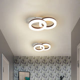 Contemporary Led Flush Mount Light With White/Warm Glow & Metal Ring In 8.5/11.5 Width