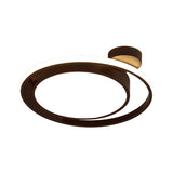 Modernist Drum Ring Ceiling Flush Mount Lighting In Black/White With Led 18/21.5 Width - Warm/White