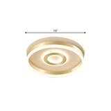 Led Gold Metallic Hoop Flush Mount Lamp In Warm/White Light 16’/19.5’ Wide