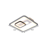 Acrylic Led Grey Ceiling Light In Warm/White - 16/19.5/23.5 Square Flush Mount