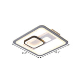 Acrylic Led Grey Ceiling Light In Warm/White - 16/19.5/23.5 Square Flush Mount