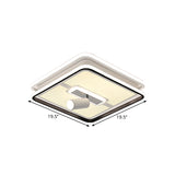 Minimalist Black Square Panel Flush Led Ceiling Lamp - 19.5/23.5 Wide Warm/White Light