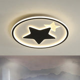 Modern Star Ceiling Light: Acrylic Led Cartoon Lamp In Black/Pink/Blue