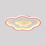 Cloud Kids Bedroom Led Cartoon Flush Mount Lighting Fixture In Pink/Blue
