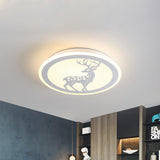 Metallic Led Bedroom Flush Mount Lamp With Moon Star And Heart Designs For Kids Rooms