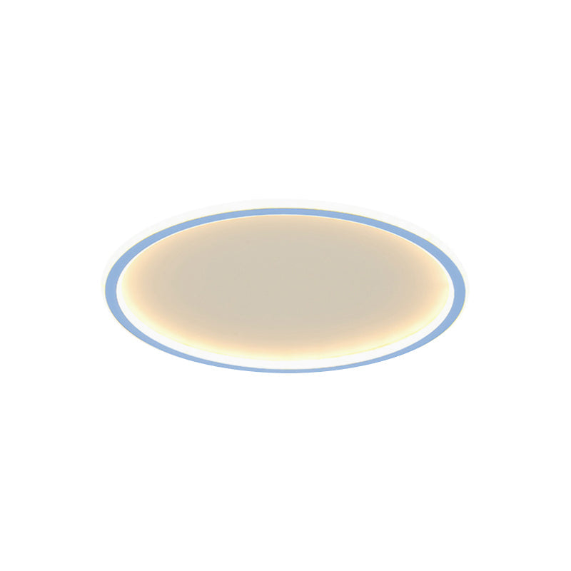Minimalist Pink/Blue Led Flush Mount Ceiling Light For Bedroom