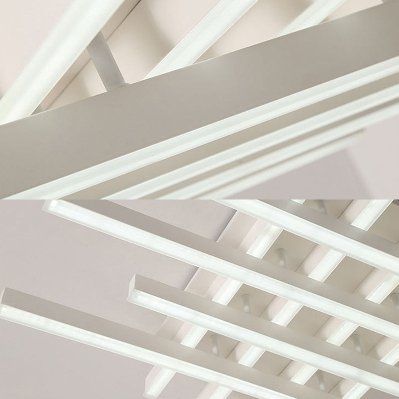 Modern Led Flushmount Lighting For Living Room - 31’/39’ Wide Traverse Acrylic Shade Lamp In