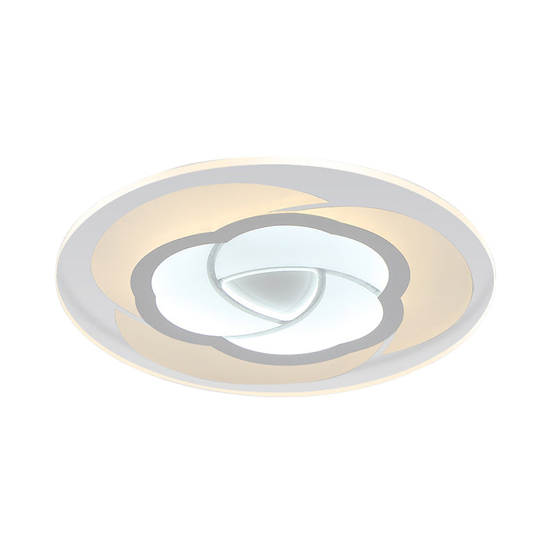 Modern Floral Flushmount Led Ceiling Light In Warm/White 16/19.5/23.5 Wide