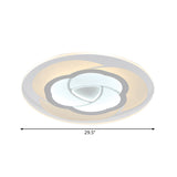 Modern Floral Flushmount Led Ceiling Light In Warm/White 16/19.5/23.5 Wide