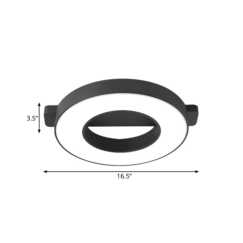 Modern Metal Led Ceiling Flush Light In White/Black - Warm/White Lighting Options Multiple Sizes