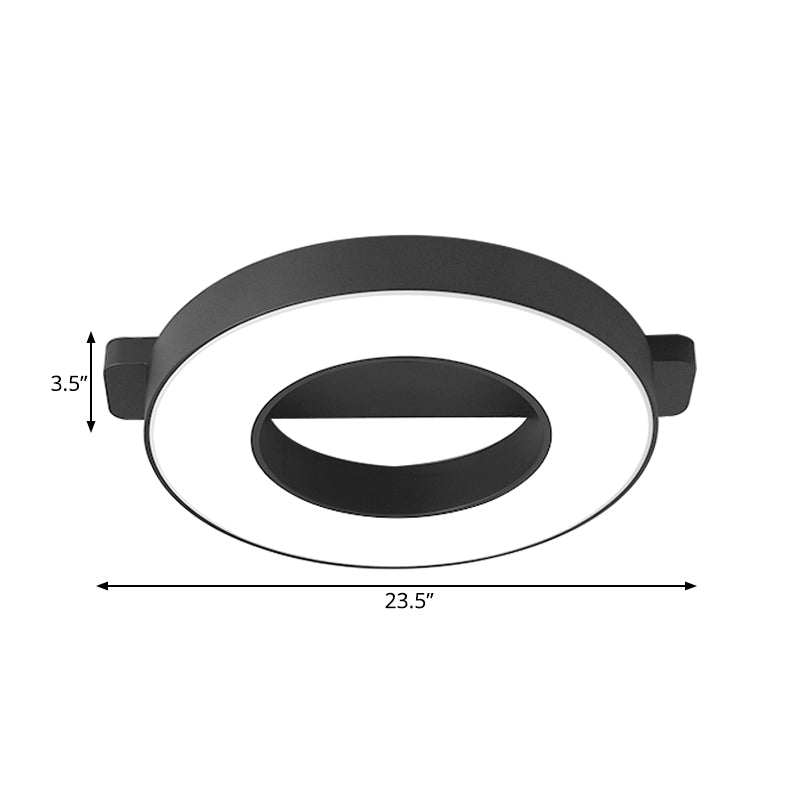 Modern Metal Led Ceiling Flush Light In White/Black - Warm/White Lighting Options Multiple Sizes