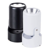 Stylish Mini Semi Flush Led Ceiling Light With Rotatable Metal Cylinder Shade In Black/White For