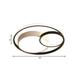 Contemporary Metal Led Flush Mount Ceiling Lamp - White/Black 16/19/23.5 Wide