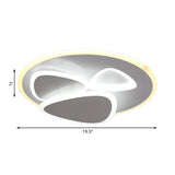 Modern Metal And Acrylic Led Flush Ceiling Light In White/Warm 19.5/31 Wide