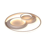 Modern Led Metal Flush Mount Ceiling Lamp In Black/White 16/19.5/23.5 Wide White/Warm Lighting