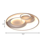 Modern Led Metal Flush Mount Ceiling Lamp In Black/White 16/19.5/23.5 Wide White/Warm Lighting