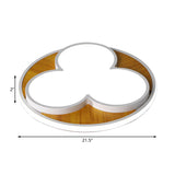 Nordic Led Flush Ceiling Light: Black/White Flower Design 16.5/20.5 Wide White/Warm Light