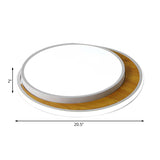 Contemporary Black/White Led Circle Flush Mount Ceiling Light Metal Fixture In White/Warm 16.5/20.5