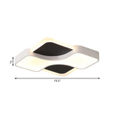 Geometric Metal Led Flush Ceiling Light Fixture In White/Warm 16.5/19.5/23.5 Wide