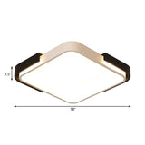 Simple Metal Led Flush Mount Light In White/Warm - Rectangular/Square Ceiling Fixture 18/35.5 Wide