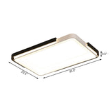 Simple Metal Led Flush Mount Light In White/Warm - Rectangular/Square Ceiling Fixture 18/35.5 Wide