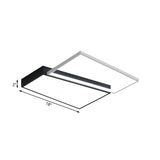Sleek Trapezoid Flush Mount Led Metal Ceiling Light In White/Warm - 18/21.5 Wide