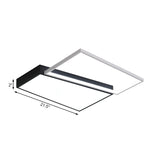 Sleek Trapezoid Flush Mount Led Metal Ceiling Light In White/Warm - 18’/21.5’ Wide
