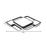 Modern Led Metal Flush Mount Ceiling Light With Frosted White Diffuser - White/Warm 16.5/20.5 Wide