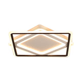 Modern Led Square Metal Flush Mount Ceiling Light In White/Warm 16.5/19.5/23.5 Wide
