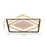 Modern Led Square Metal Flush Mount Ceiling Light In White/Warm 16.5/19.5/23.5 Wide